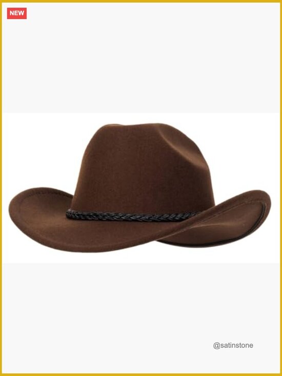 Unisex Roll Up Cowboy Fedora Hat with Buckle Belt Adjustable